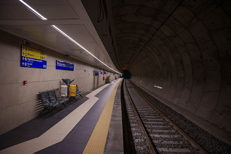 Fermata De Gasperi passante ferroviario Palermo-Punta Raisi