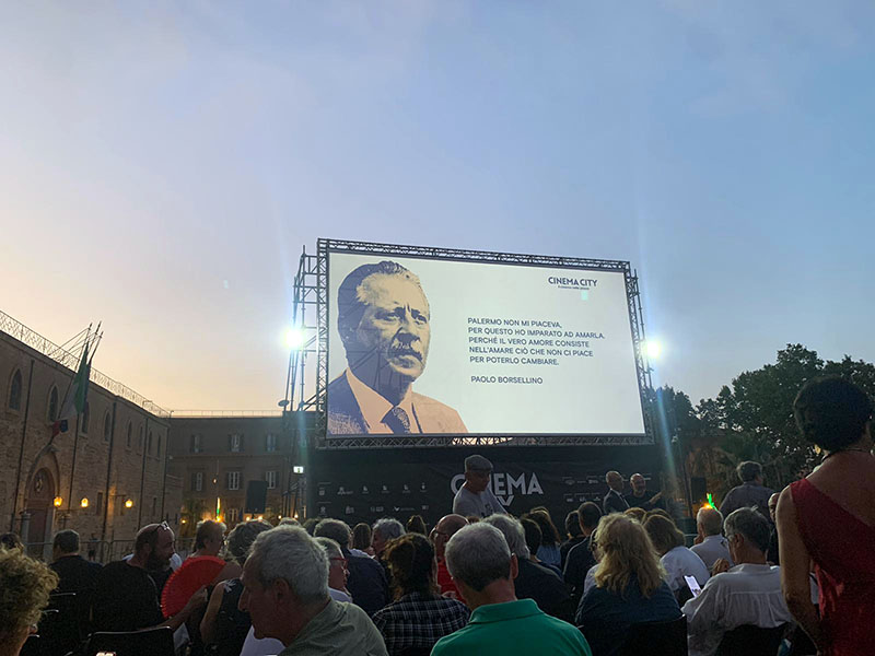 Paolo Borsellino ricordato a Piazza del Parlamento in occasione della manifestazione Cinema City 2024