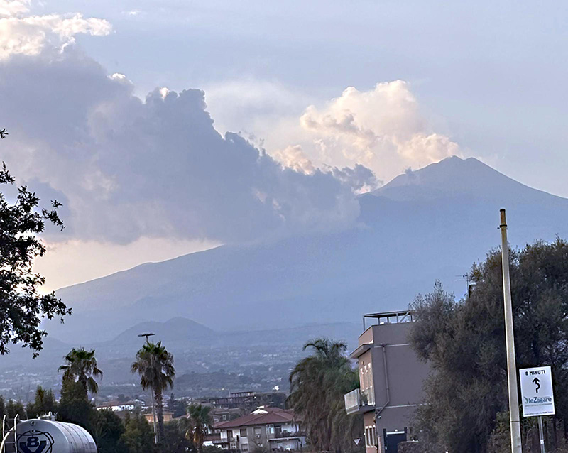 Cenere vulcanica eruzione Etna